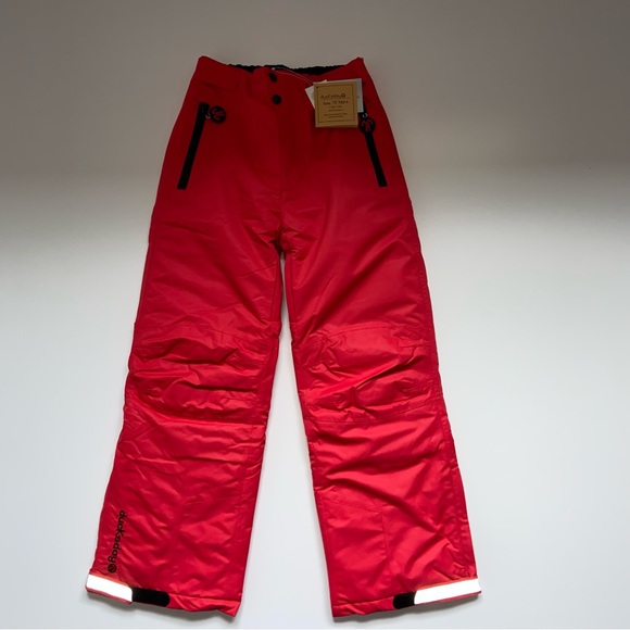 DUCKSDAY Kids Red Snow Pants Winter Ski Snowboard 10 YRS Waterproof NEW - Picture 5 of 9